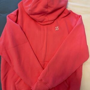 NWOT Peloton Bright Coral Pink Embroidered Logo Hoodie
